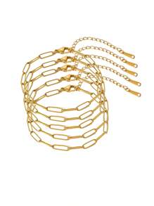 5/10-Piece Buckle Bracelet Set, Stainless Steel Adjustable Chain Bracelet With Lobster Buckle, Suitable For DIY Jewelry Making