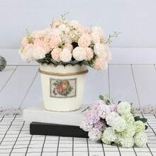 2 pezzi - 1 profumo di 10 teste di crisantemi artificiali a sfera, fiori realistici per matrimonio, compleanno, festa, decorazione domestica, profumo di fiori finti come regalo per vaso da casa, sala da pranzo, camera da letto, festa di compleanno