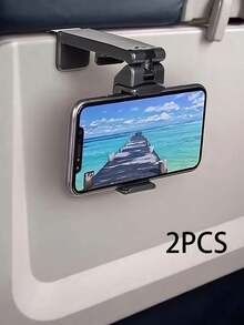 飛機桌面手機支架 360度旋轉 可折疊便攜式夾式手機架 車用手機支架 - 黑色 - 查看 14