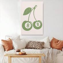 1Pc Framed Wall Art Green Retro Canvas Poster Paintings Ideal Gift For Living Room Bedroom Corridor Wall Decor Room Decoration Ready To Hang - 彩色 - 查看 5