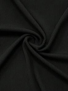 女士波点吊带连衣裙，系带腰身，喇叭裙摆，搭配针织开衫，波西米亚风印花夏季度假装扮 - 黑與白 - 查看 9