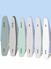 专业指甲锉和抛光块套装，适用于亚克力凝胶指甲和天然指甲，双面砂纸指甲锉和抛光块，可水洗，100/150/180/220/240/280/1000/4000目 - 白色 - 查看 1