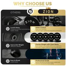 ZION Bumper Plates With Steel Hub 10-45 LB 2-Inch, Weight Plates, Pesas Para Hacer Ejercicio, Bumper Plates For Strength Training Shock Absorbing Low Bounce Technology Sport Series- Black Easy To Load And Unload, Safe, Suitable For Families And Gyms,Weightlifting,Fitness Training,Suitable As A Family Gift