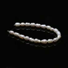 1 String Natural Freshwater Pearl Beads, Rice Shape, Loose Beads For Jewelry Making DIY Fashion Bracelet Necklace Accessories (Approx. 18cm Length, AAA Gray Approx. 36cm Length)