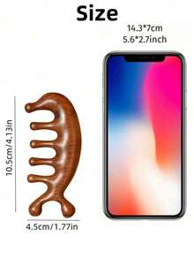 2-In-1 Dolphin Massage Comb, Sandalwood Comb, Wide-Tooth Comb, Multi-Functional Comb, Haircare, Neck & Scalp Massage - Multicolor - View 8