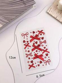 蝴蝶结形面部钻石贴，心形面部钻石贴，五色（粉、红、蓝、紫、白）蝴蝶结形面部装饰钻石贴，心形和圆形粘性面部贴片，面部贴纸，DIY面部贴纸 - 彩色 - 查看 8