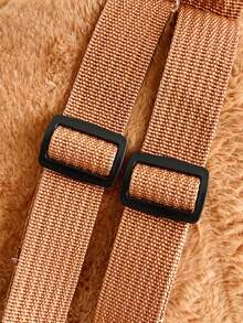 1 件蓬松柔软可爱水豚背包。轻便时尚斜挎包。便携式个性化单肩包。 - 棕色 - 查看 5