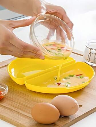 1件，微波炉煮蛋器，微波炉煮蛋器，煎蛋器，易于使用，厨房小工具，厨房配件（黄色），感恩节礼物，丰收节，家庭晚餐，方便的早餐用品，家庭晚餐用品，派对用品