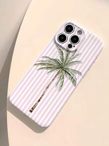 1 ốp lưng điện thoại kiểu dáng nghỉ dưỡng, họa tiết sọc cây cọ màu nước, chất liệu màng bóng, có lỗ thoáng khí, tương thích với iPhone 11/12/13/14/15/16 Pro Max, chống nước, chống sốc, chống rơi, chống trầy xước. Phiên bản quốc tế, không phải phiên bản nội địa. - Nhiều màu - Xem 3