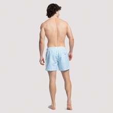Apres Life Men's Swim Trunks SKYSTRIPESHORTS Blue Elastic Waist Classic Fit Easy To Match Weekend Training Daily - Swim Trunks For Men Autumn Winter - Blue and White - View 2
