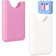 AOUTXE Phone Holder Insert For  Cell Phone Holder Button Accessory With Locking Buckle Compatible With L XL Original Baby Bogg  Bag Cream + Rose Pink A - Kem+Hồng - Xem 1