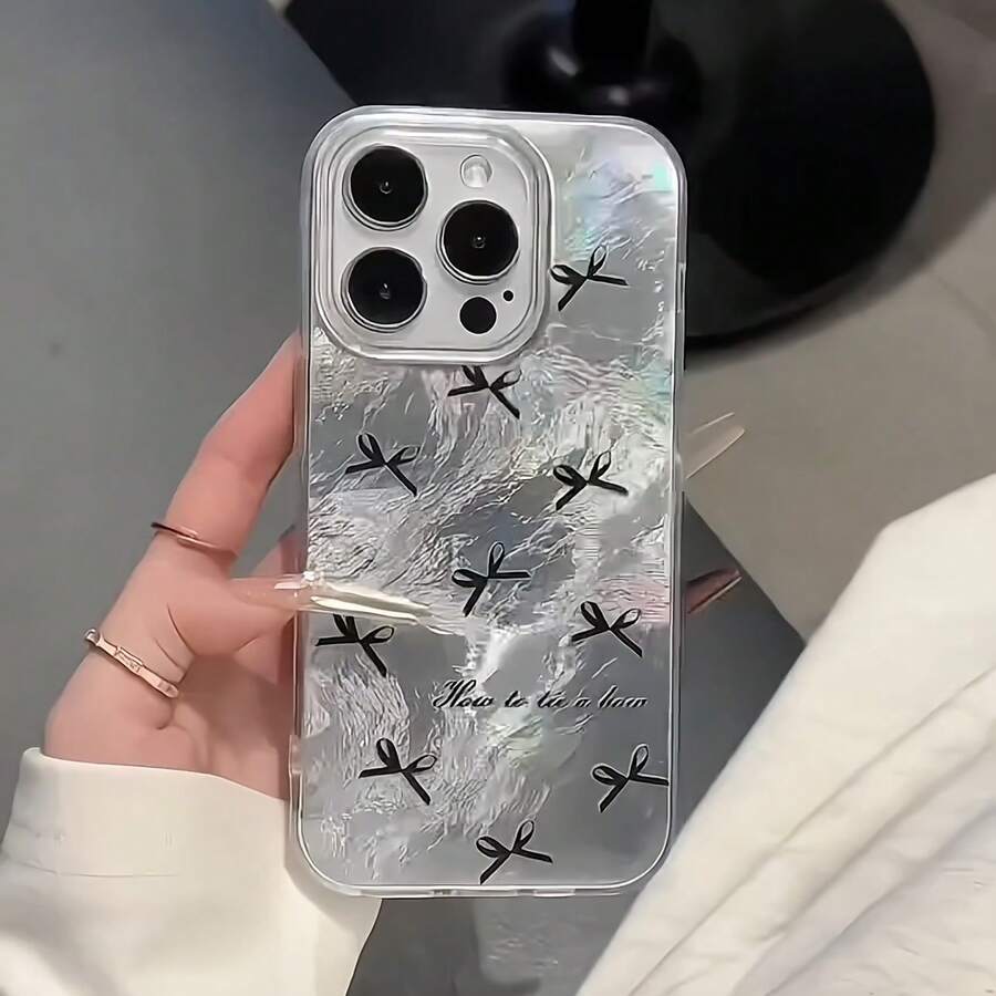 Funda con diseño de pequeños lazos. Diseño antideslizante y resistente a caídas con patrón de glaciar. Compatible con phone 16 Pro, 15, 14 Plus, 13, 12 y 11. - Colores mixtos 1 - Ver 1