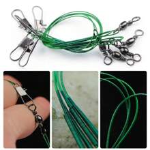 Stainless Steel Fishing Wire Leader Line,Heavy Duty Fishing Leader Line With Rolling Swivels Insurance Snap Connect Tackle Lures Rig Or Hooks