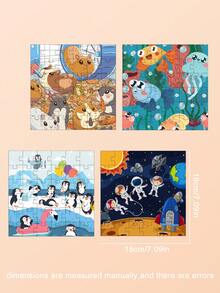 1 Set Paper Jigsaw Puzzles, 36pcs Delicate Puzzles With Animal, Penguin, Ocean, Space Themes, Children's DIY Educational Toys, Parent-Child Interactive Props, Develop Hands-On Ability And Thinking, Holiday & Birthday Gift - Multicolor - View 6