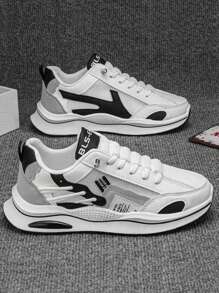 Zapatos deportivos con cordones y amortiguación de impactos, antideslizantes para hombres, diseño de marca, duraderos y cómodos para correr, entrenar y hacer ejercicio al aire libre. Zapatos casuales versátiles y cómodos mocasines sin cordones para hombres.