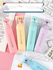 3 chiếc bút huỳnh quang đầu mềm nhiều màu chăm sóc mắt, bút dạ quang, bút đánh dấu, bút vẽ màu pastel, bút dạ quang, đồ dùng học tập, trở lại trường - Nhiều màu - Xem 6