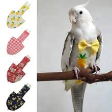 1 pieza Pañal de pájaro, traje de vuelo de loro para mascotas con bolsa de excremento 3D (color aleatorio)