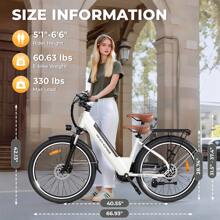 WIND HORSE 26" Electric Bike For Adults With 36V 13AH Removable Battery And Up To 50 Miles 20MPH, 350W Motor (PEAK 750W), 7-Speed, Commuter Ebike With Lockable Suspension Fork For Commuting Leisure Adults Teens Gift
