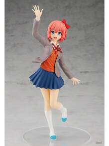 Doki Doki Literature Club! Anime Character Cute Girl Action Figure Models, Approx. 18CM Height, Monika, Sayori, Natsuki, Yuri Figurines, Anime Desktop Decor Collectibles, Doki Doki Literature Club Merchandise (Transparent Or White Base Randomly Included) - Multicolor - View 14