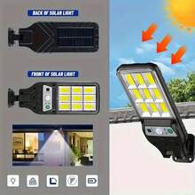 1/2/4/6/8颗90COB太阳能灯,户外IP65防水,3种照明模式,1200mAh锂离子电池,带运动传感器,适用于花园、墙壁、庭院、道路安全照明,万圣节/圣诞节/感恩节装饰礼品,房间/家居/户外/墙壁/庭院装饰 - 2025款108COB型号升级版 - 黑色-升級款 - 查看 3