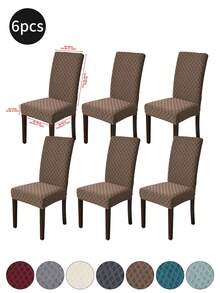 1pc/2pcs/4pcs/6pcs/30pcs Brown Jacquard Diamond Chair Cover, Dustproof And Stain-Proof, Classic And Simple Chair Cover, Suitable For Chairs In Living Room, Bedroom, Kitchen, Etc. - Multicolor - View 18