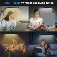 LED Desk Lamp For Home,Office,Reading,Adjustable Eye-Caring Desk Light With Clamp,Swing Arm Lamp Includes 3 Color Modes,10 Brightness Levels Table Lamps With Memory Function - màu đen - Xem 7
