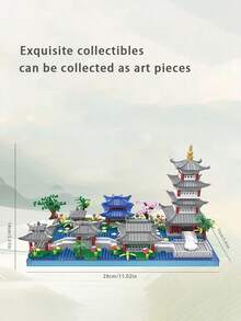 Interesting Assemble West Lake Hangzhou Model Toy, National Style Ancient Architecture Micro Bricks Building Toy, Gift,Building Blocks,Mini Bricks,Architecture - Multicolor - View 9