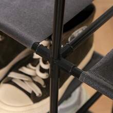 Folding Wardrobe Portable Wardrobe Double Couple - màu đen - Xem 4