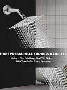 Đầu vòi sen tắm mưa áp lực cao bằng thép không gỉ, đầu vòi sen xoay gắn tường, thiết kế siêu mỏng tiết kiệm nước, lưu lượng nước cao, gắn tường, bề mặt được đánh bóng, dễ dàng lắp đặt trên tường và trần nhà. Hệ thống vòi sen phòng tắm hiện đại, mang đến trải nghiệm như ở spa. Lý tưởng cho phòng tắm gia đình, khách sạn, căn hộ và xe RV. Phụ kiện phòng tắm hiện đại và phong cách. Nâng cấp phòng tắm của bạn để có trải nghiệm tắm thư giãn. Một món quà lý tưởng cho gia đình và bạn bè. - Nhiều màu - Xem 9