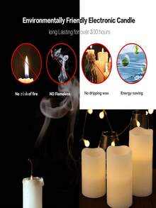 3 Pieces Acrylic Flickering Flameless Candles, Battery Operated Candles With Remote And Cycle Timer Control, LED Pillar Candle Set (D3in*H456in) For Wedding, Party, Home And Christmas Decoration