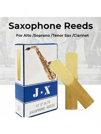 10 piezas de Cañas de Saxofón Alto, empaquetadas individualmente, Fuerza 2.5, Adecuadas para Saxofones Alto, Soprano y Tenor - Accesorios de alta calidad para instrumentos de viento de madera