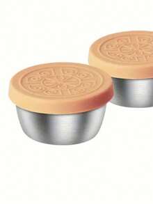 1 件/4 件/不锈钢酱料杯容器，带密封盖，非常适合蘸酱和盛菜杯沙拉酱容器，带盖，小型防漏可重复使用不锈钢沙拉酱容器，可作为午餐盒、酱料容器、野餐、旅行餐准备和厨房储存，野餐、旅行餐准备和厨房储存 - 彩色 - 查看 9