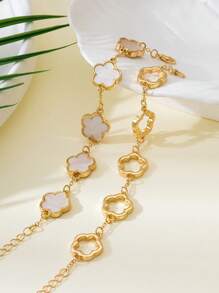 Set de 2 brățări clasice cu trifoi gol la modă, potrivite pentru petrecere și dans