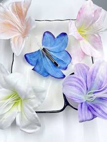 5 peças de grampos de cabelo de flor de lírio artificial estilo boêmio, frescos e doces, adequados para o dia a dia, férias na praia, decoração de viagem para mulheres, grampos de cabelo, presilhas de cabelo, itens escolares - Multicolorido - Ver 7