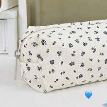 Estuche de lápices con estampado floral rosa fresco y sencillo, bolsa de almacenamiento de papelería de escritorio de estilo Ins altamente atractiva para estudiantes, bolsa de cosméticos de estilo natural, artículos esenciales de regreso a la escuela, bolígrafos, útiles escolares, útiles escolares, útiles escolares hermosos, artículos de oficina, regalos para regalos, mochilas escolares para niñas, admisiones escolares, cajas de almacenamiento de escritorio, papelería linda, bolsa de maquillaje - Rosa - Ver 4