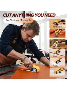 无绳电动剪刀，配备自动布料切割系统 - 最大切割厚度 1/4 英寸，可充电电池，USB 充电，适用于裁剪衣物、纸板、地毯、人造革 - 工业级工具，完美礼品之选，布料切割剪刀，坚固耐用 - 彩色 - 查看 6