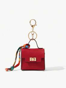 Portachiavi mini, portachiavi a forma di piccola borsa portatile, custodia per auricolari, carino e mini accessorio per charm di borse