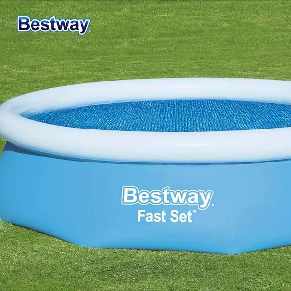 Bestway 58242/58241 Solar Pool Covers, Insulated Pool Covers, Pool Solar Blankets, Insulated Pool Water, For Above Ground Pools And Inground Pools, Reduces Water Evaporation, Keeps Debris Out