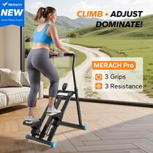 MERACH New Version Vertical Climber Machine For Full-Body Workout Equipment, Stair Stepper For Home Gym Exercise, Compact Folding Cardio Exercise Climber With Extended Step Range, Adjustable Handlebar & Pedals - màu đen - Xem 2