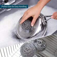 1/6/12/20 件装钢丝绒清洁刷，金属厨房清洁海绵，洗碗百洁布，重型，优质不锈钢清洁刷，适用于厨房锅碗瓢盆和浴室清洁 - 多色 - 查看 4