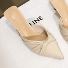 Nouveaux talons hauts pointus couleur chair pour le printemps et l'été, talons hauts pour un usage quotidien, sandales pour femmes
