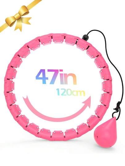 Weighted Circle Hoops For Adults Weight Loss, Fitness Hoop Plus Size 47 Inch, 24 Detachable Links, Suitable For Women And Beginners
