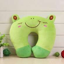 New Solid Color Camel Hump Pattern Cotton Pillow, Portable Neck Pillow Suitable For Outdoor Travel, Office Nap, With Magnetic Storage Function U-Shaped Fabric Pillow - Multicolor - View 12