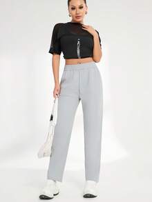 New Arrival Sports Casual Pants With Pockets, Women Trousers - Grey - View 5