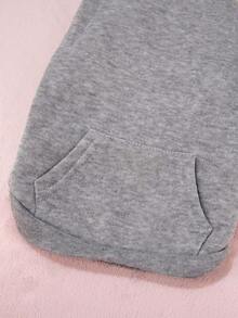 宠物连帽衫，纯色小狗连帽外套 - 灰色 - 查看 8