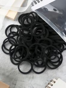 50 件黑色发圈，弹性橡胶发圈，女士纯色马尾辫夹，发饰，高弹力毛巾发圈，多用途发圈，用于发型设计 DIY 配件，发圈，发圈，发绳 - 彩色 - 查看 5