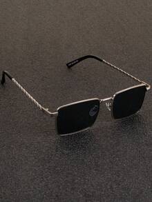 1pc Unique Twisted Leg Fashion Oval Fashion Glasses Set, Stylish Back To School Preppy Look - Multicolor - View 11