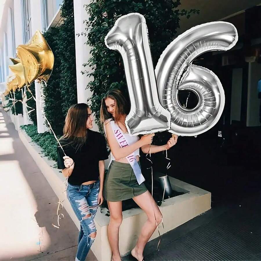 40 英寸黑色数字铝箔气球，大型聚酯数字气球，适用于生日派对装饰、结婚周年纪念活动装饰