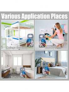 可折叠洗衣篮 悬挂式洗衣篮 带手柄脏衣篮，便携式免打孔可折叠塑料篮，适用于家庭、大学宿舍（大号），衣物收纳桶 洗衣篮 壁挂式，带手柄脏衣篮 - 彩色 - 查看 6