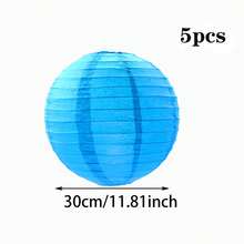 1/5 pièces Lanternes en papier blanches, oranges, bleues - Lanternes en papier rondes suspendues - Convient pour les mariages, les anniversaires, les enterrements de vie de jeune fille et les décorations de fête - Pour une utilisation intérieure et extérieure - Cadeau idéal pour les occasions de fête - Blanc - Voir 18